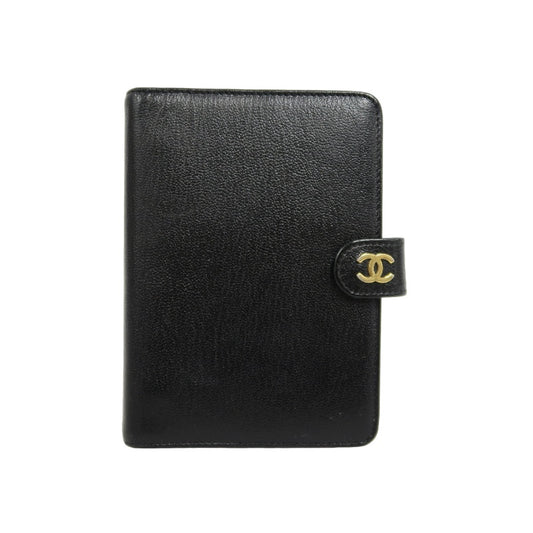 CHANEL Coco Mark Notebook Cover, Caviar Skin, Black, Gold Hardware