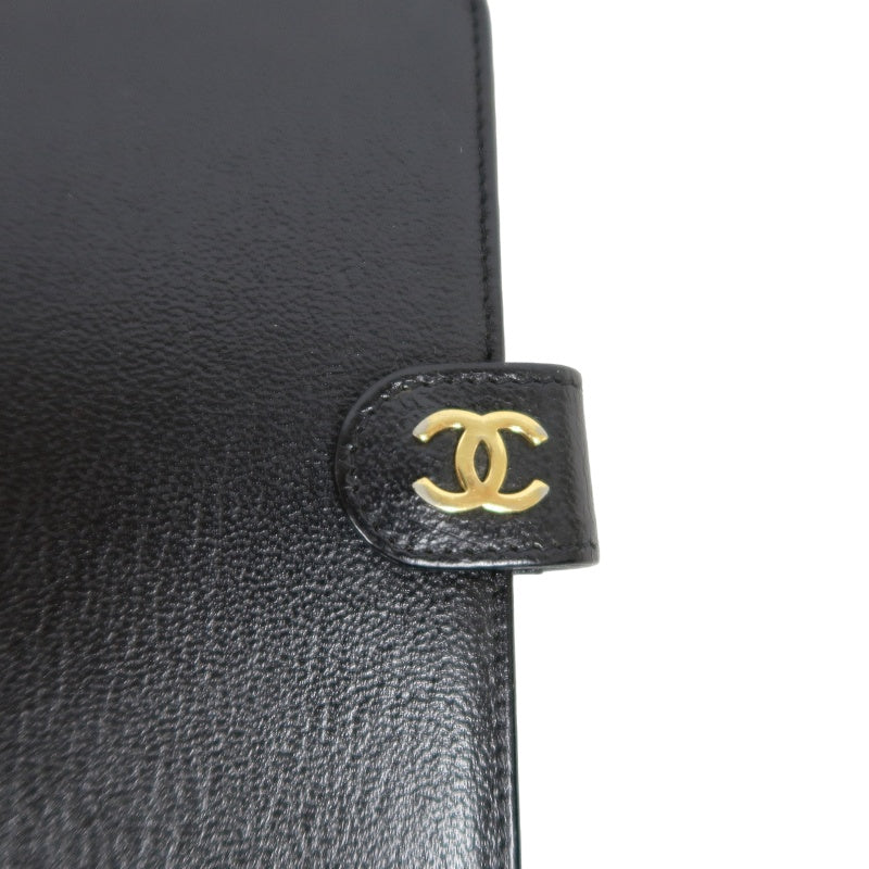 CHANEL Coco Mark Notebook Cover, Caviar Skin, Black, Gold Hardware