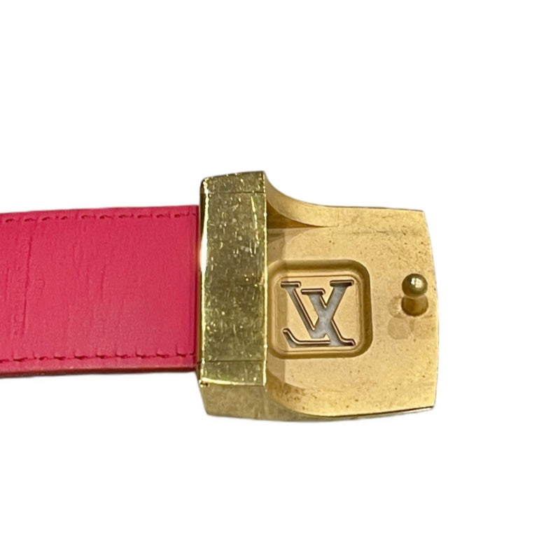 LOUIS VUITTON LV Monogram Multicolore White Canvas PVC Belt Gold Buckle With Box & Dust Bag