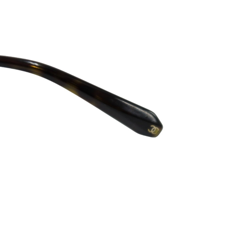 CHANEL Brown Resin Rimless Sunglasses With Gold Hardware, Comes With Original Outer Box, Inner Case And Two Dust Bags