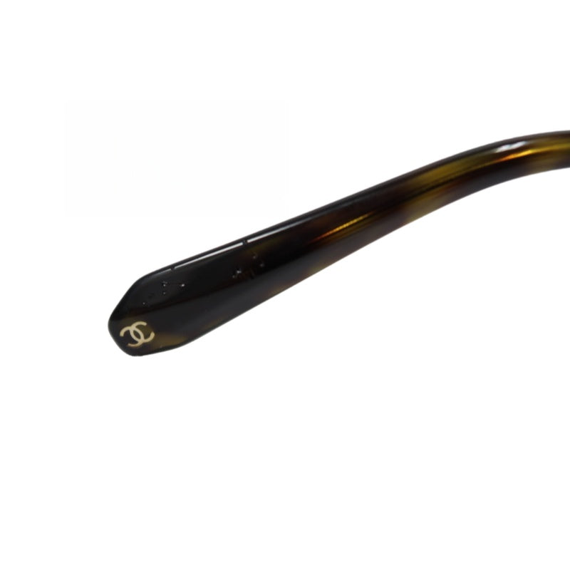 CHANEL Brown Resin Rimless Sunglasses With Gold Hardware, Comes With Original Outer Box, Inner Case And Two Dust Bags