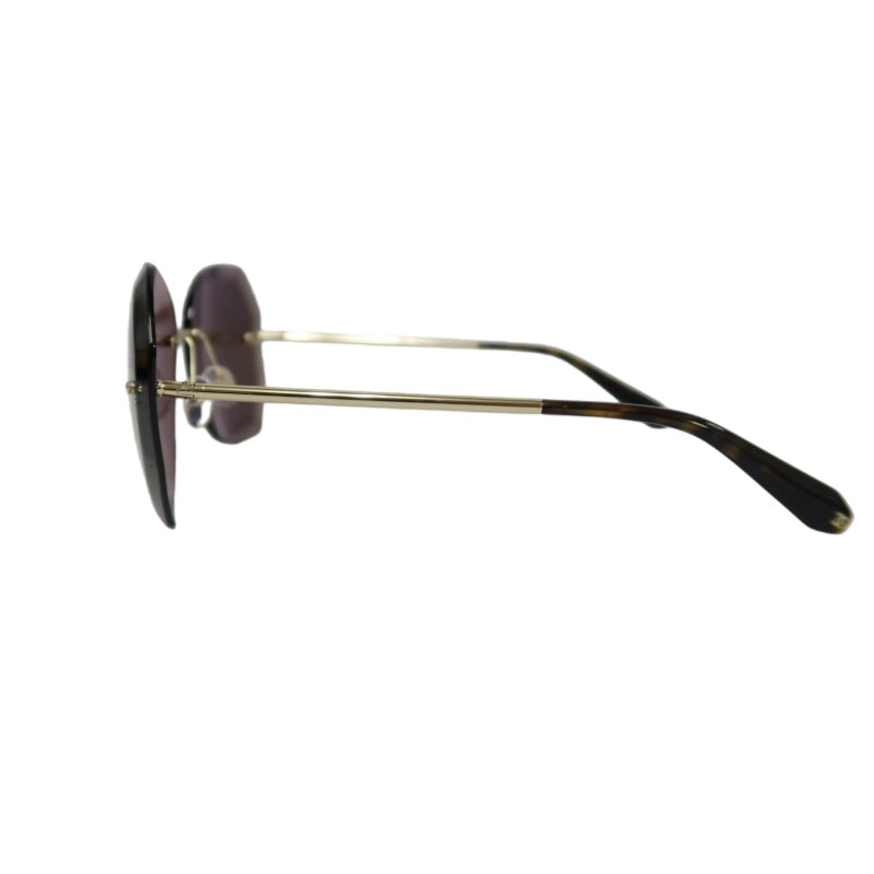 CHANEL Brown Resin Rimless Sunglasses With Gold Hardware, Comes With Original Outer Box, Inner Case And Two Dust Bags