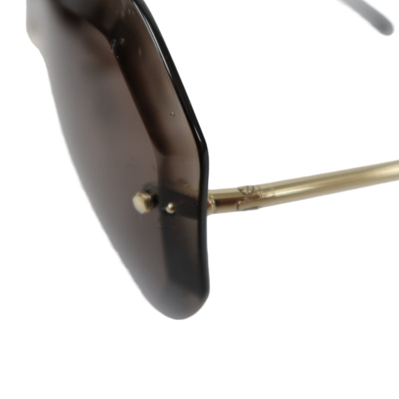 CHANEL Brown Resin Rimless Sunglasses With Gold Hardware, Comes With Original Outer Box, Inner Case And Two Dust Bags