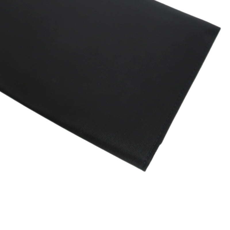 PRADA Tessuto Nylon Trifold Long Wallet Nylon Leather Black Silver Triangle Logo Plate Hardware