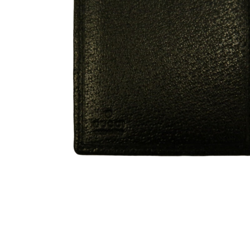GUCCI GG Canvas Long Wallet Black Silver Hardware With Box