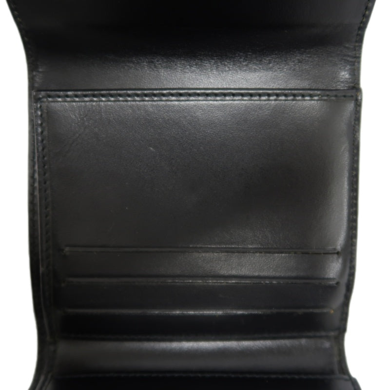 CELINE Macadam Clasp Bifold Wallet PVC Leather Dark Brown Gold Hardware