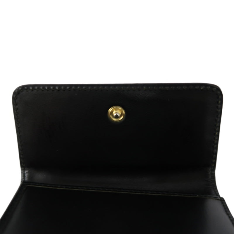 CELINE Macadam Clasp Bifold Wallet PVC Leather Dark Brown Gold Hardware