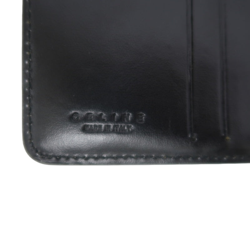 CELINE Macadam Clasp Bifold Wallet PVC Leather Dark Brown Gold Hardware