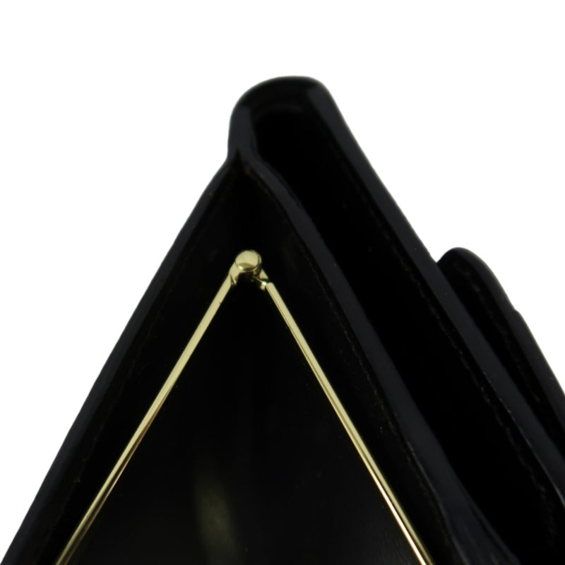 CELINE Macadam Clasp Bifold Wallet PVC Leather Dark Brown Gold Hardware