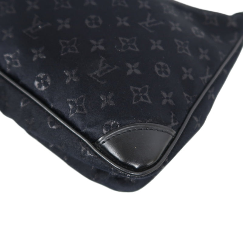 LOUIS VUITTON Monogram Mini Lin Little Boulogne Handbag Canvas Black