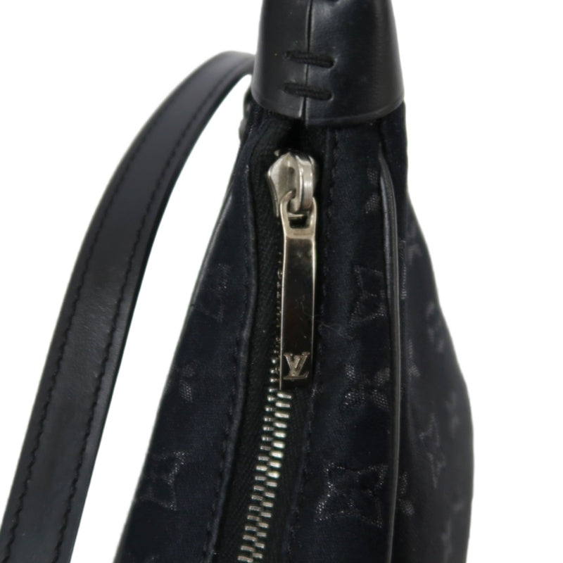 LOUIS VUITTON Monogram Mini Lin Little Boulogne Handbag Canvas Black
