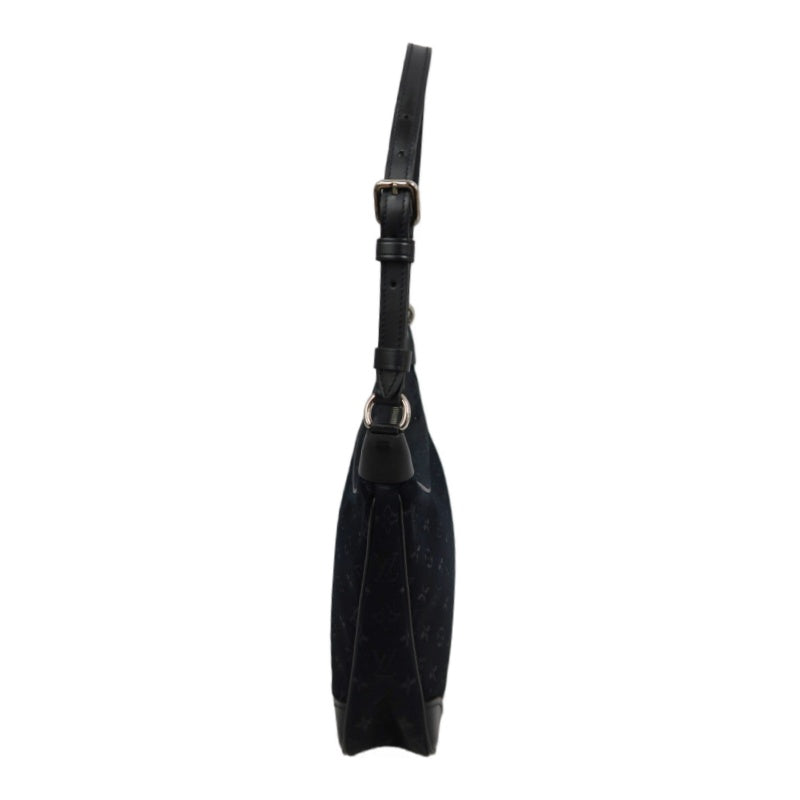 LOUIS VUITTON Monogram Mini Lin Little Boulogne Handbag Canvas Black