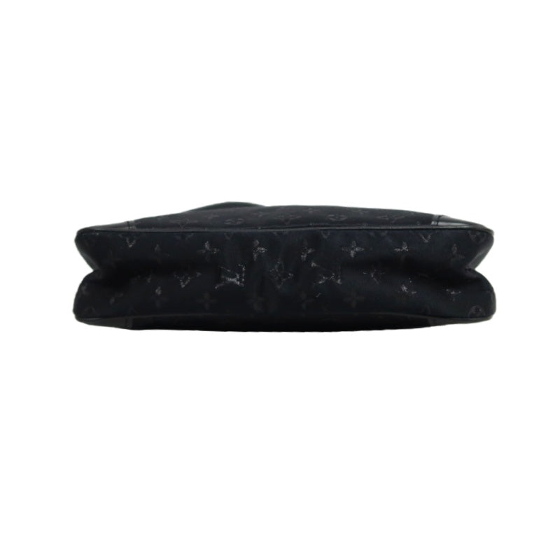 LOUIS VUITTON Monogram Mini Lin Little Boulogne Handbag Canvas Black