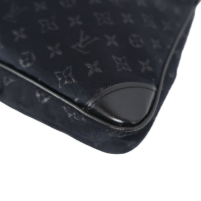 LOUIS VUITTON Monogram Mini Lin Little Boulogne Handbag Canvas Black