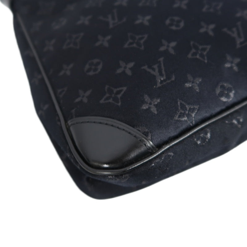 LOUIS VUITTON Monogram Mini Lin Little Boulogne Handbag Canvas Black