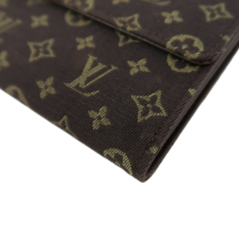 LOUIS VUITTON Mini Monogram Portefeuille Elise Wallet Canvas Brown Gold Snap Hardware