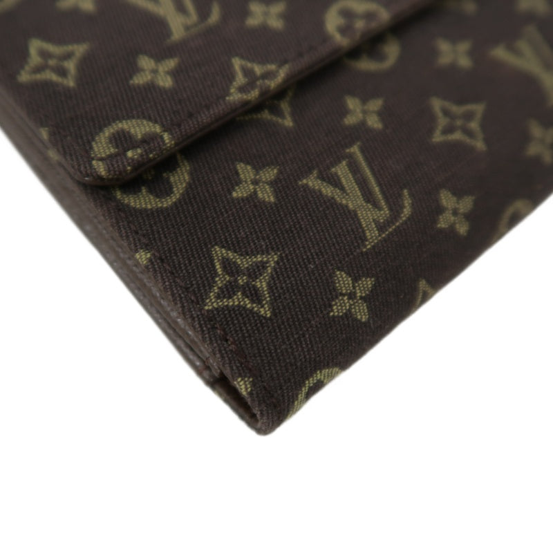 LOUIS VUITTON Mini Monogram Portefeuille Elise Wallet Canvas Brown Gold Snap Hardware