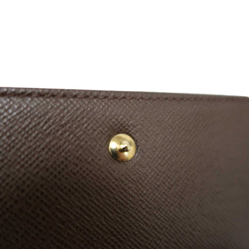 LOUIS VUITTON Mini Monogram Portefeuille Elise Wallet Canvas Brown Gold Snap Hardware