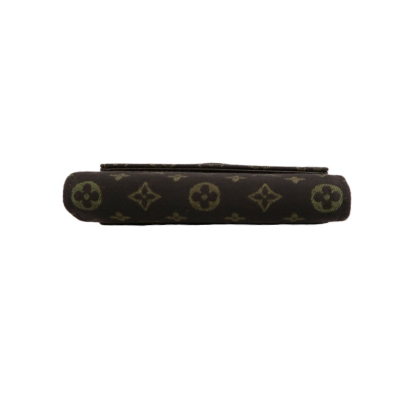 LOUIS VUITTON Mini Monogram Portefeuille Elise Wallet Canvas Brown Gold Snap Hardware