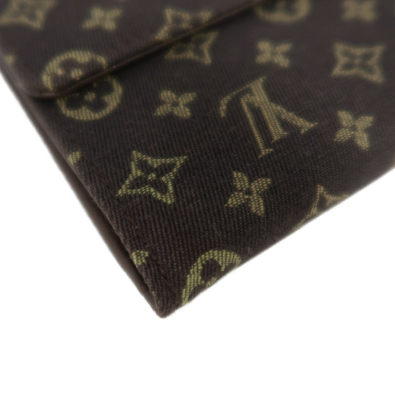 LOUIS VUITTON Mini Monogram Portefeuille Elise Wallet Canvas Brown Gold Snap Hardware