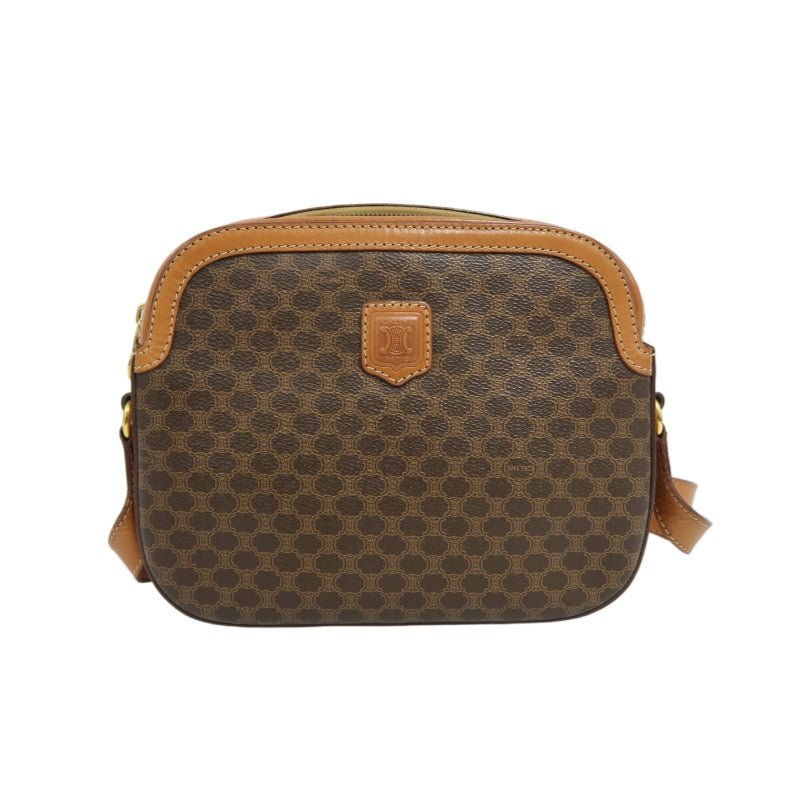 CELINE Macadam Brown PVC Monogram Crossbody Bag
