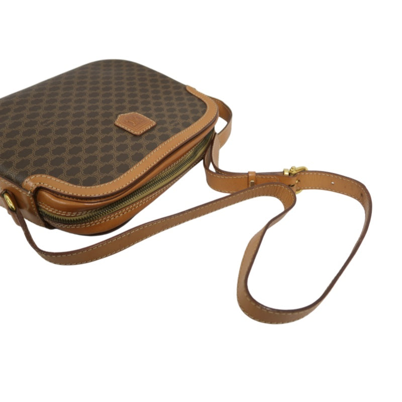 CELINE Macadam Brown PVC Monogram Crossbody Bag