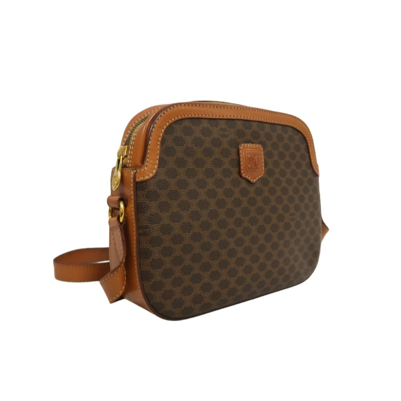 CELINE Macadam Brown PVC Monogram Crossbody Bag