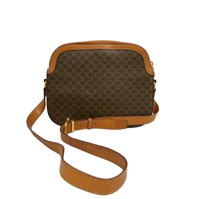 CELINE Macadam Brown PVC Monogram Crossbody Bag