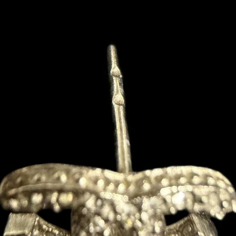CHANEL Coco Mark Earrings Rhinestone Silver Alloy Hardware