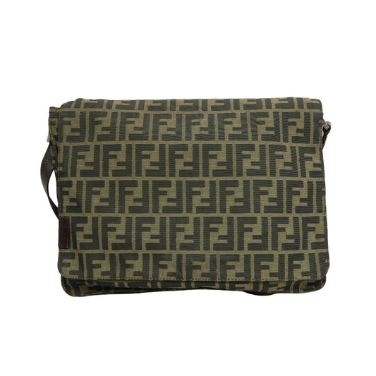 FENDI Zucca Canvas Crossbody Bag Brown