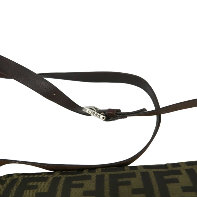 FENDI Zucca Canvas Crossbody Bag Brown