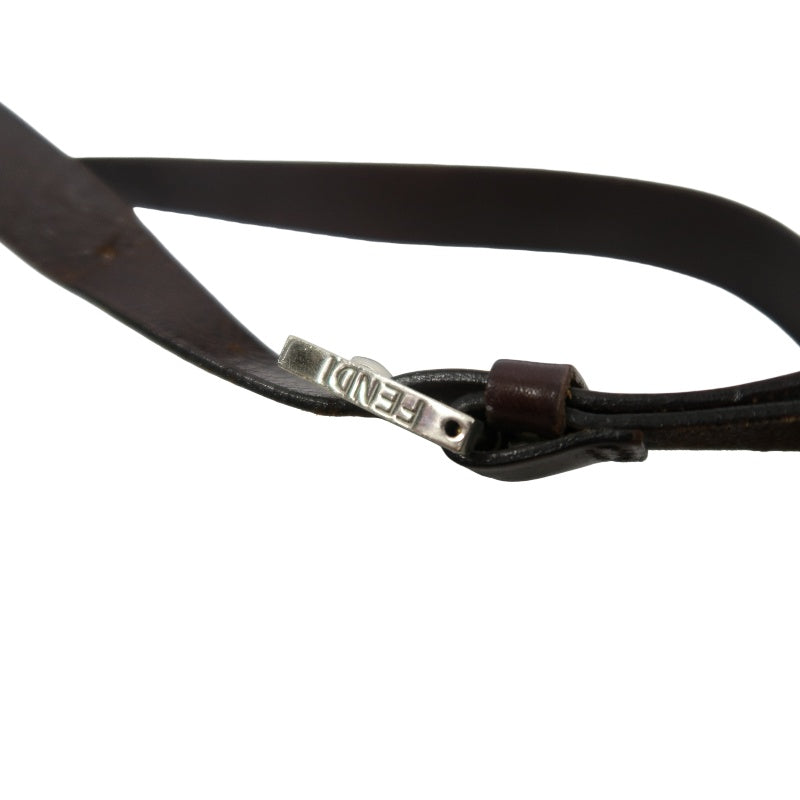 FENDI Zucca Canvas Crossbody Bag Brown