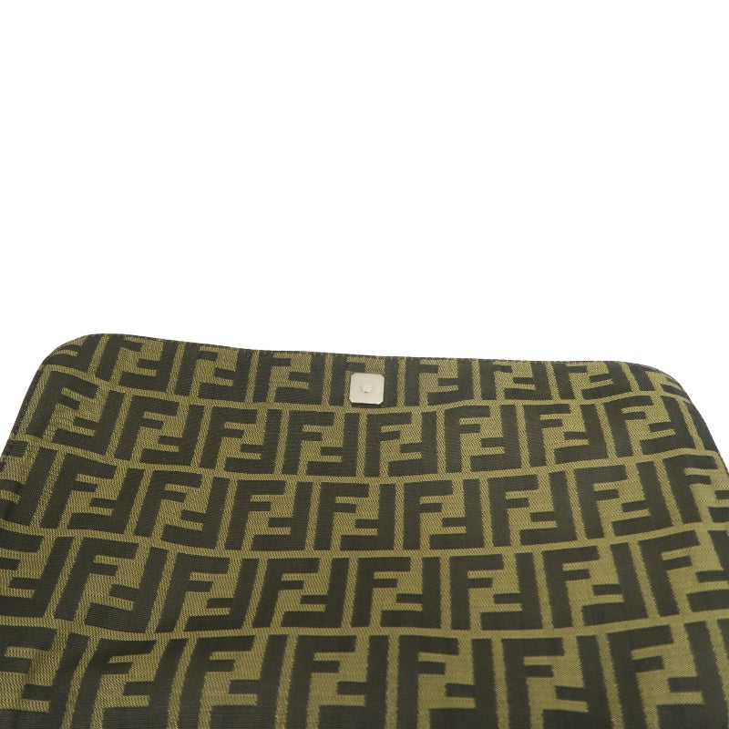 FENDI Zucca Canvas Crossbody Bag Brown