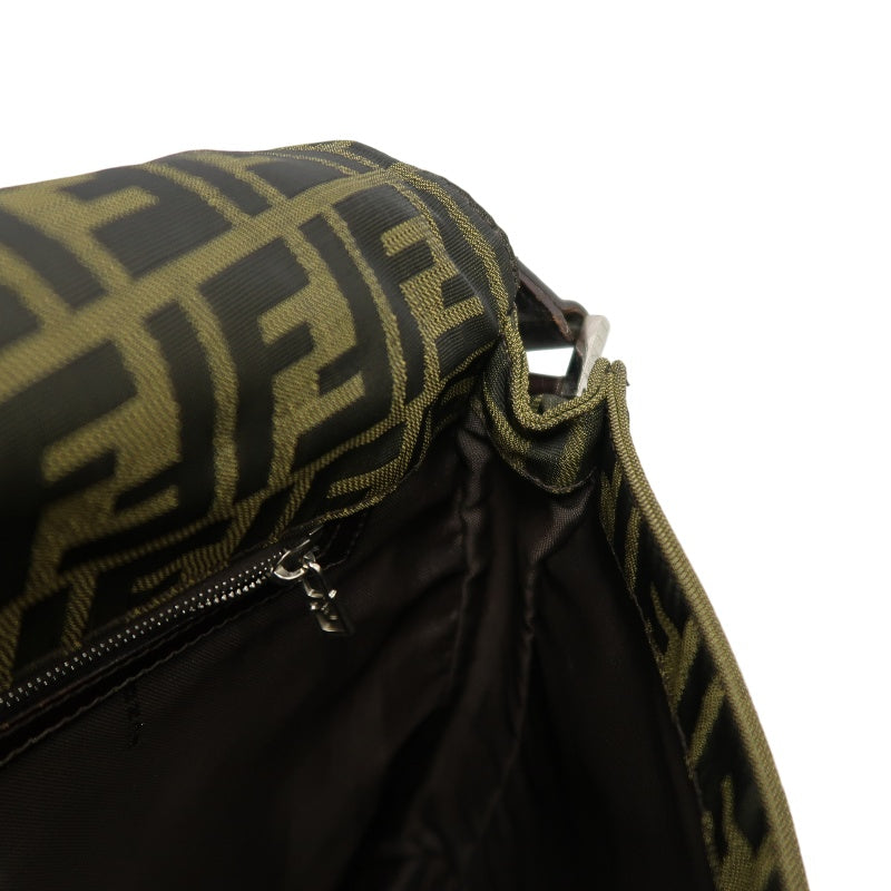 FENDI Zucca Canvas Crossbody Bag Brown