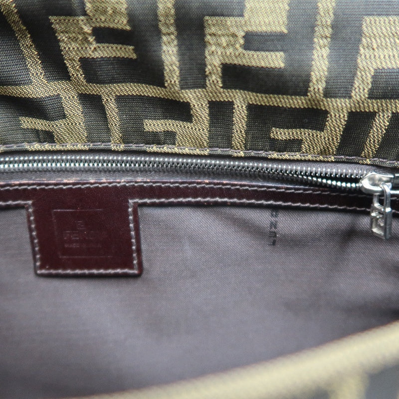 FENDI Zucca Canvas Crossbody Bag Brown