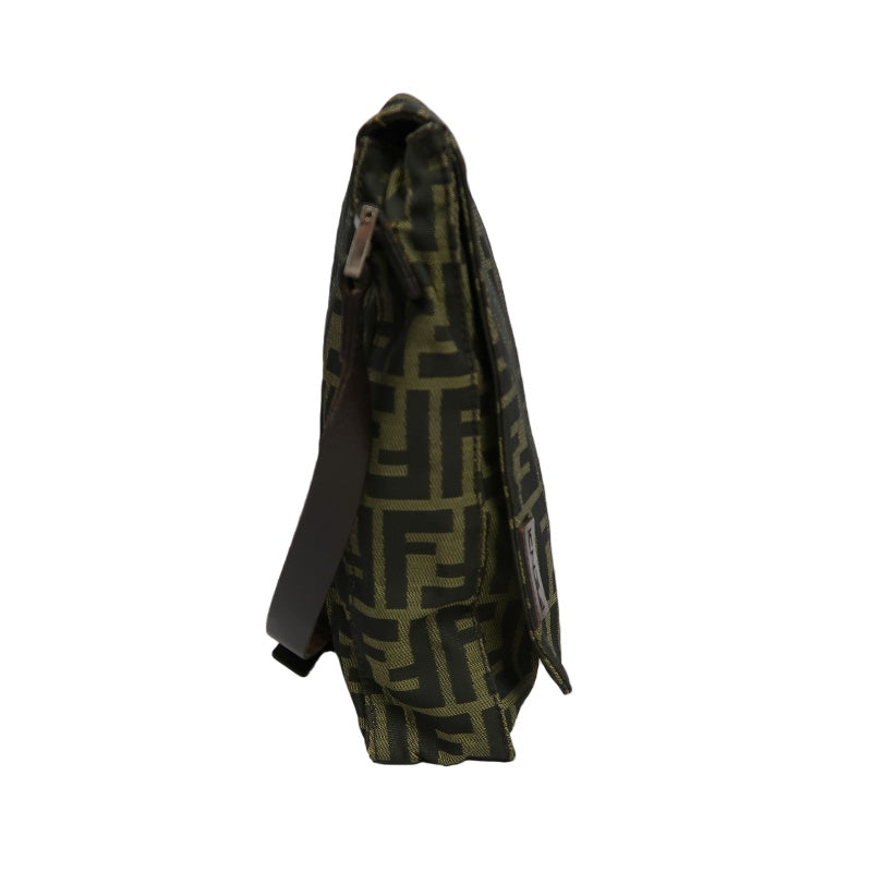 FENDI Zucca Canvas Crossbody Bag Brown