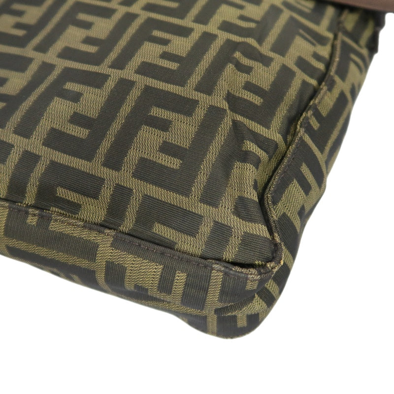 FENDI Zucca Canvas Crossbody Bag Brown