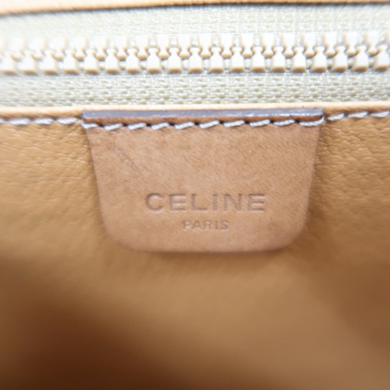CELINE Macadam Pattern Envelope Shoulder Bag Pvc Beige