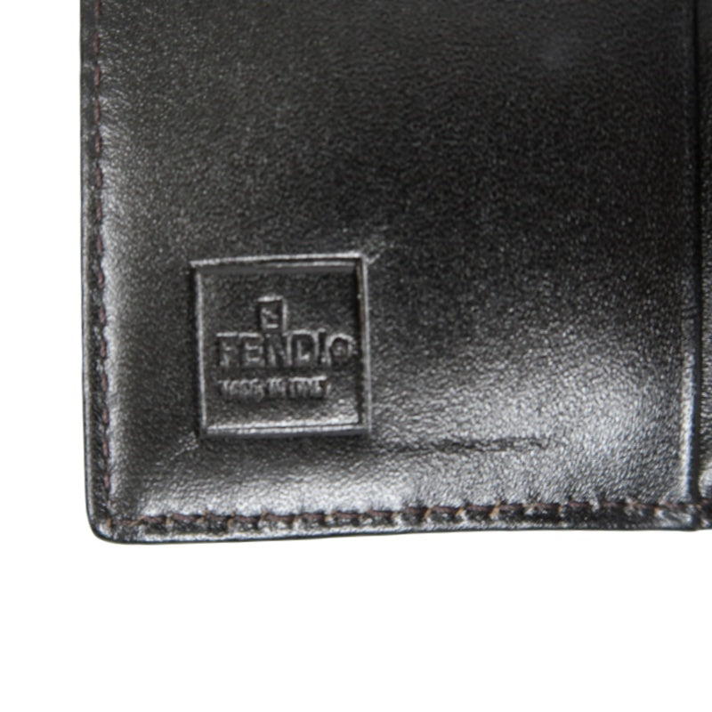 FENDI Zucca Trifold Wallet Canvas Beige Brown