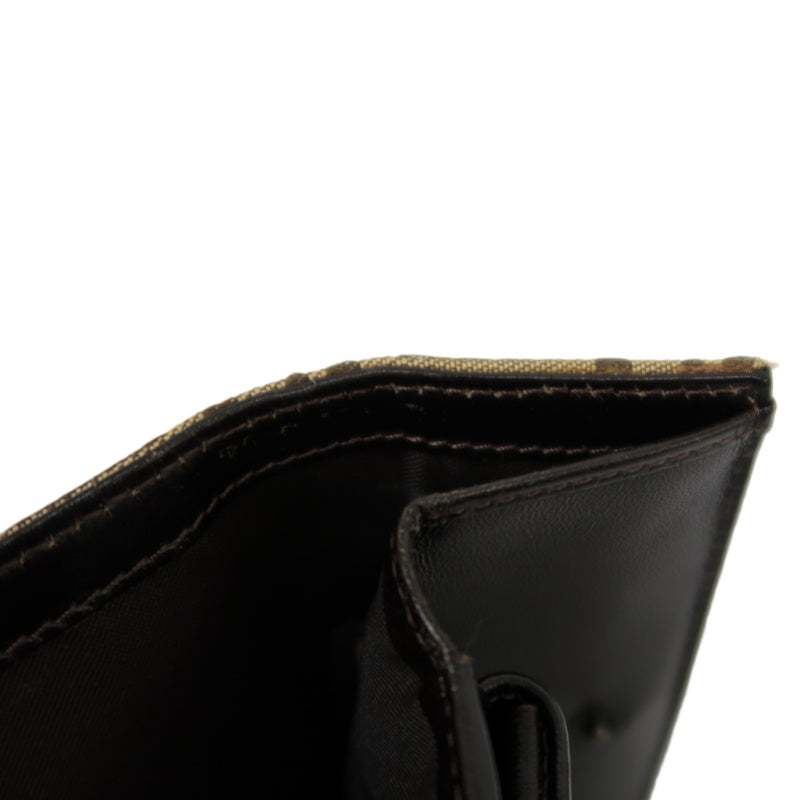 FENDI Zucca Trifold Wallet Canvas Beige Brown