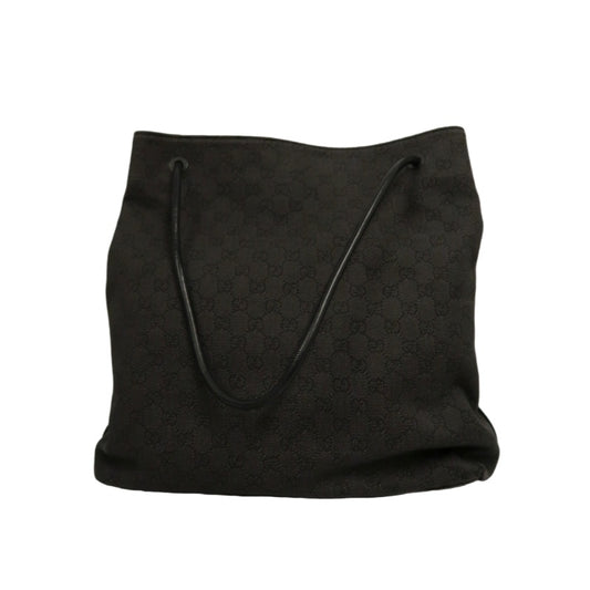 GUCCI GG Canvas Tote Bag Black with Dust Bag