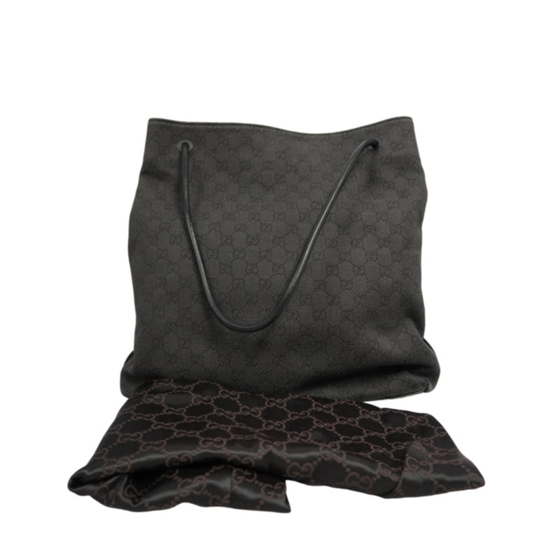 GUCCI GG Canvas Tote Bag Black with Dust Bag