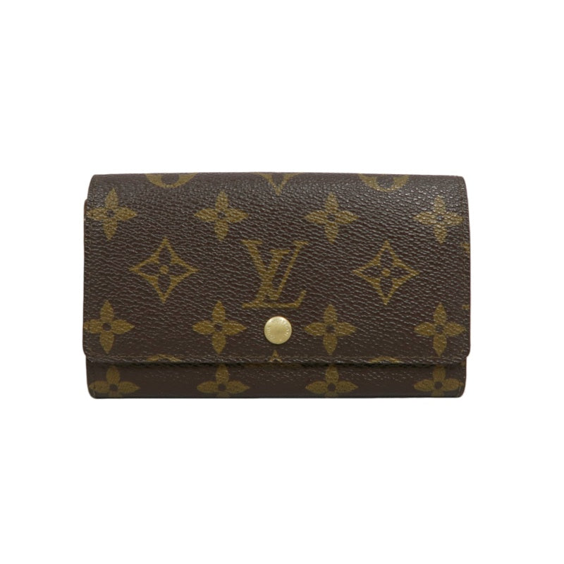 LOUIS VUITTON Porte-Monnaie Billets Compact Monogram Wallet Pvc Brown Gold Hardware