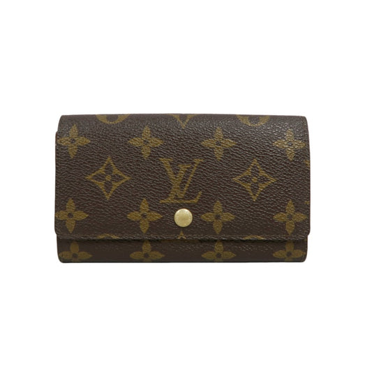 LOUIS VUITTON Porte-Monnaie Billets Compact Monogram Wallet Pvc Brown Gold Hardware