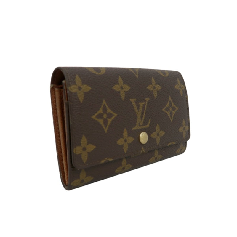 LOUIS VUITTON Porte-Monnaie Billets Compact Monogram Wallet Pvc Brown Gold Hardware
