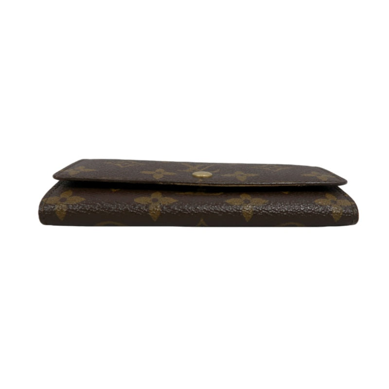 LOUIS VUITTON Porte-Monnaie Billets Compact Monogram Wallet Pvc Brown Gold Hardware