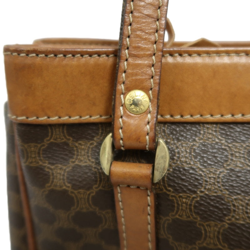 CELINE Macadam PVC Tote Shoulder Bag Brown with Gold Hardware