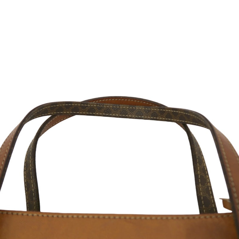 CELINE Macadam PVC Tote Shoulder Bag Brown with Gold Hardware