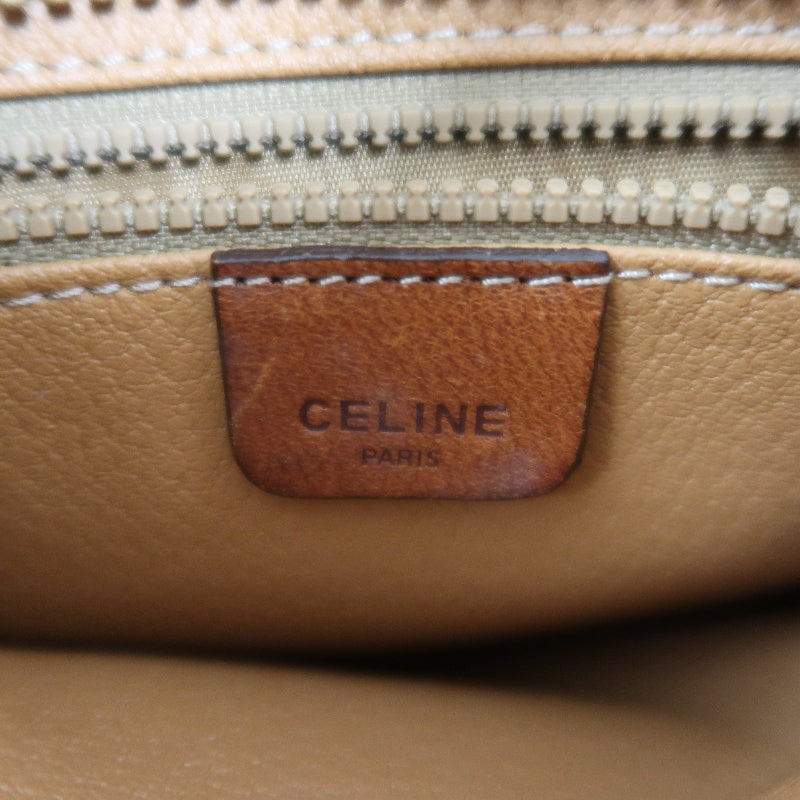 CELINE Macadam PVC Tote Shoulder Bag Brown with Gold Hardware