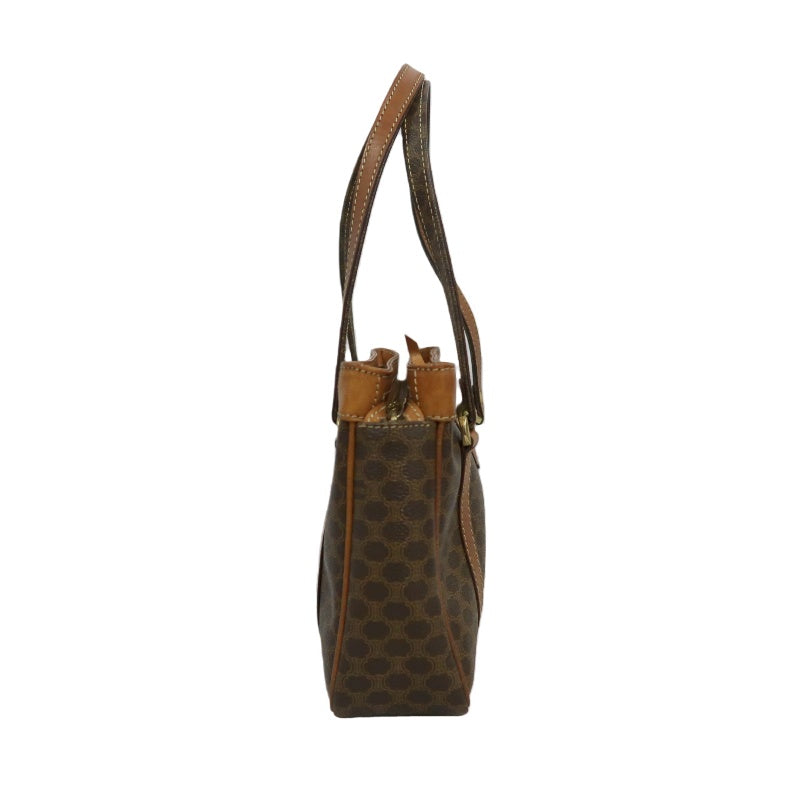 CELINE Macadam PVC Tote Shoulder Bag Brown with Gold Hardware